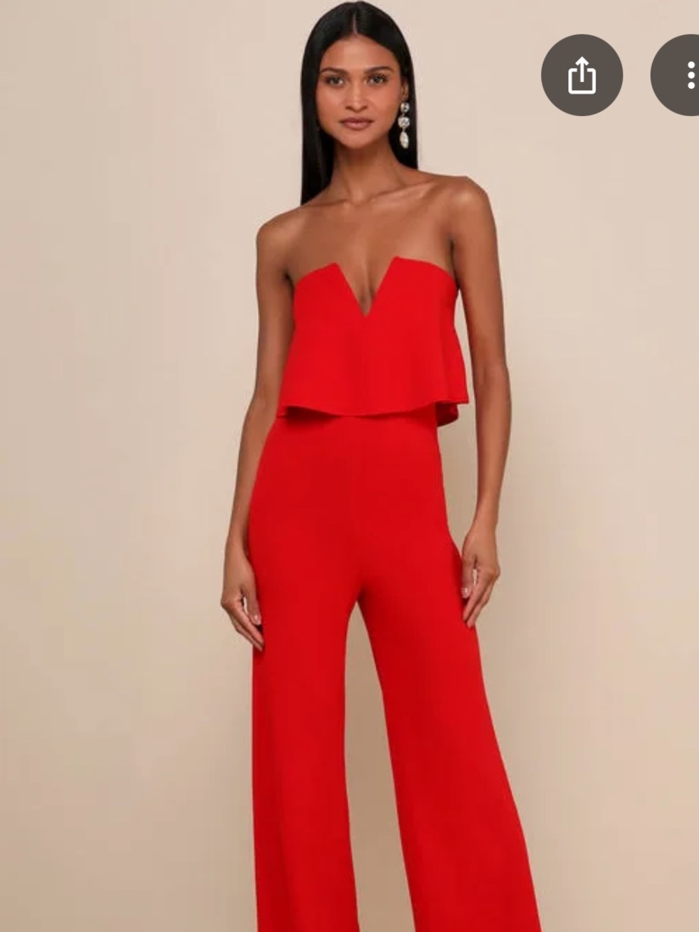 Lulu's Red Power of Love Strapless Jumpsuit NWT XS